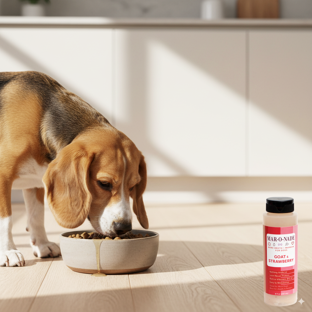 Goat & Strawberry Bone Broth + Marrow for Dogs 8 oz