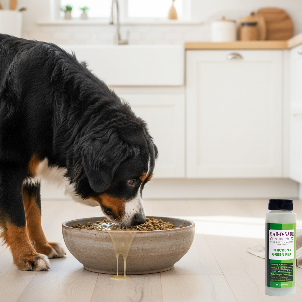 Chicken & Green Pea Bone Broth + Marrow for Dogs 8 oz