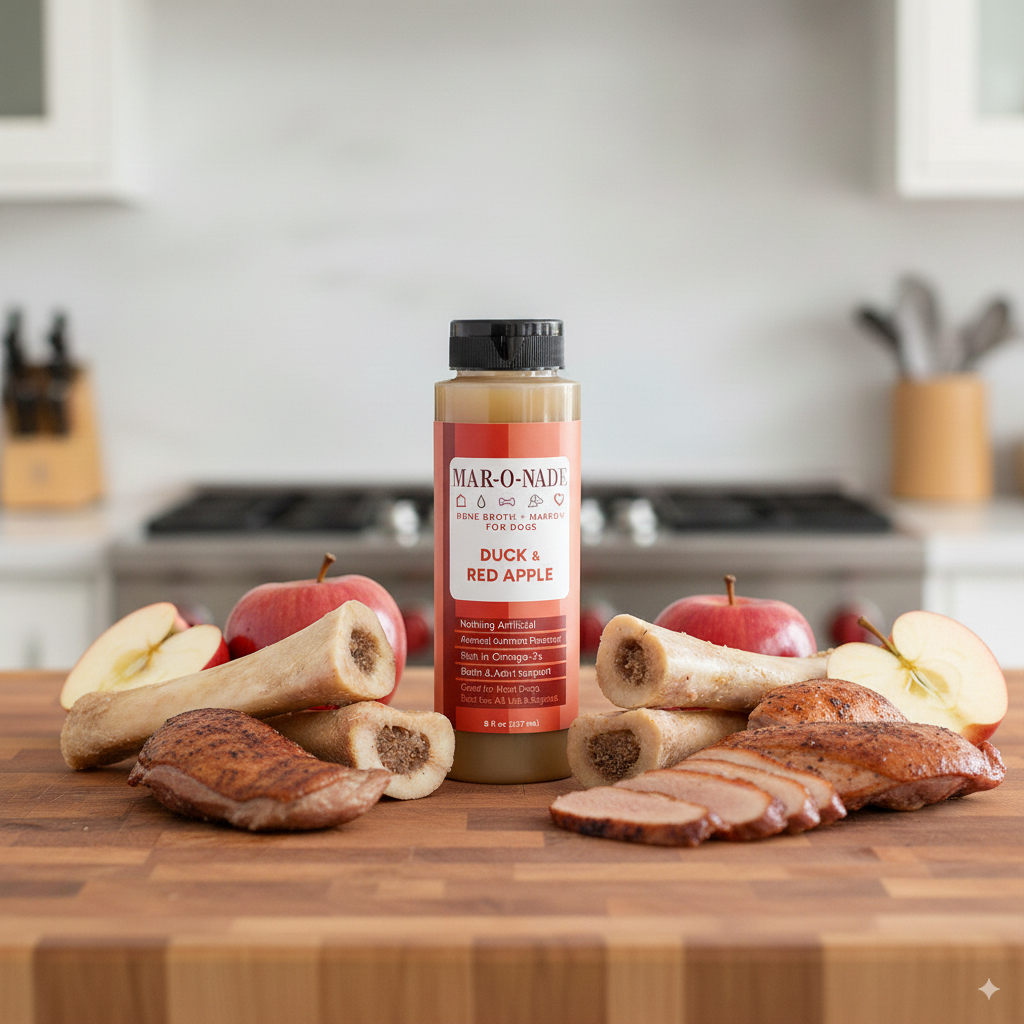 Duck & Red Apple Bone Broth + Marrow for Dogs 8 oz