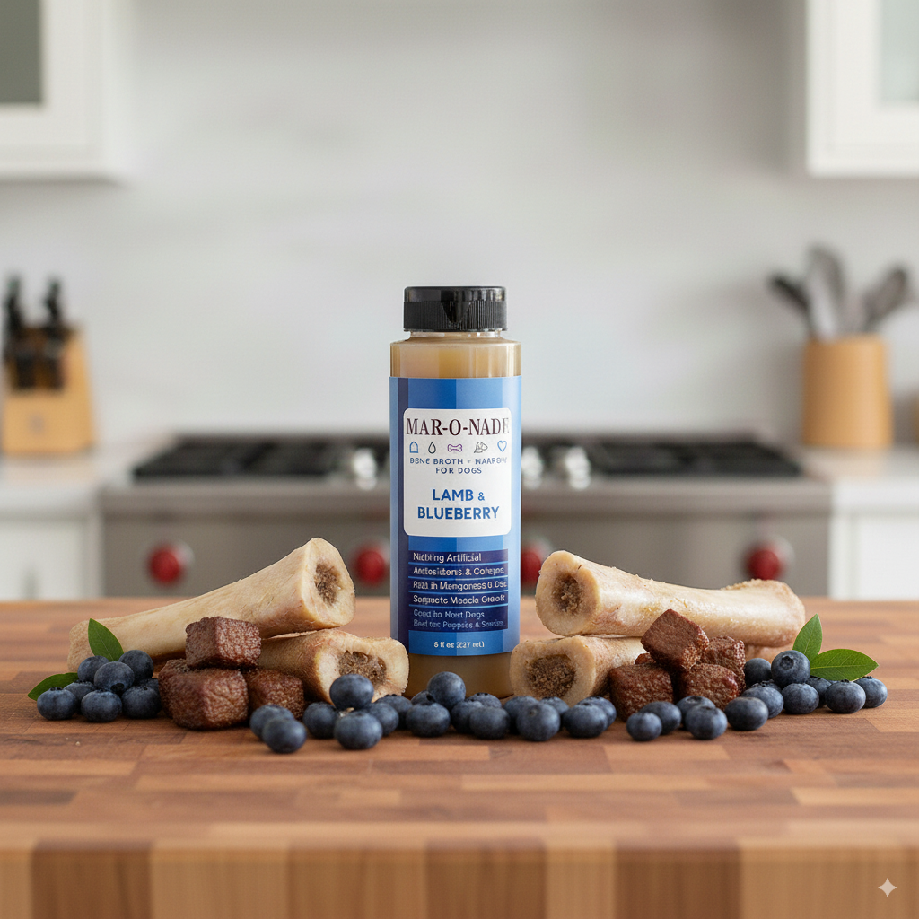 Lamb & Blueberry Bone Broth + Marrow for Dogs