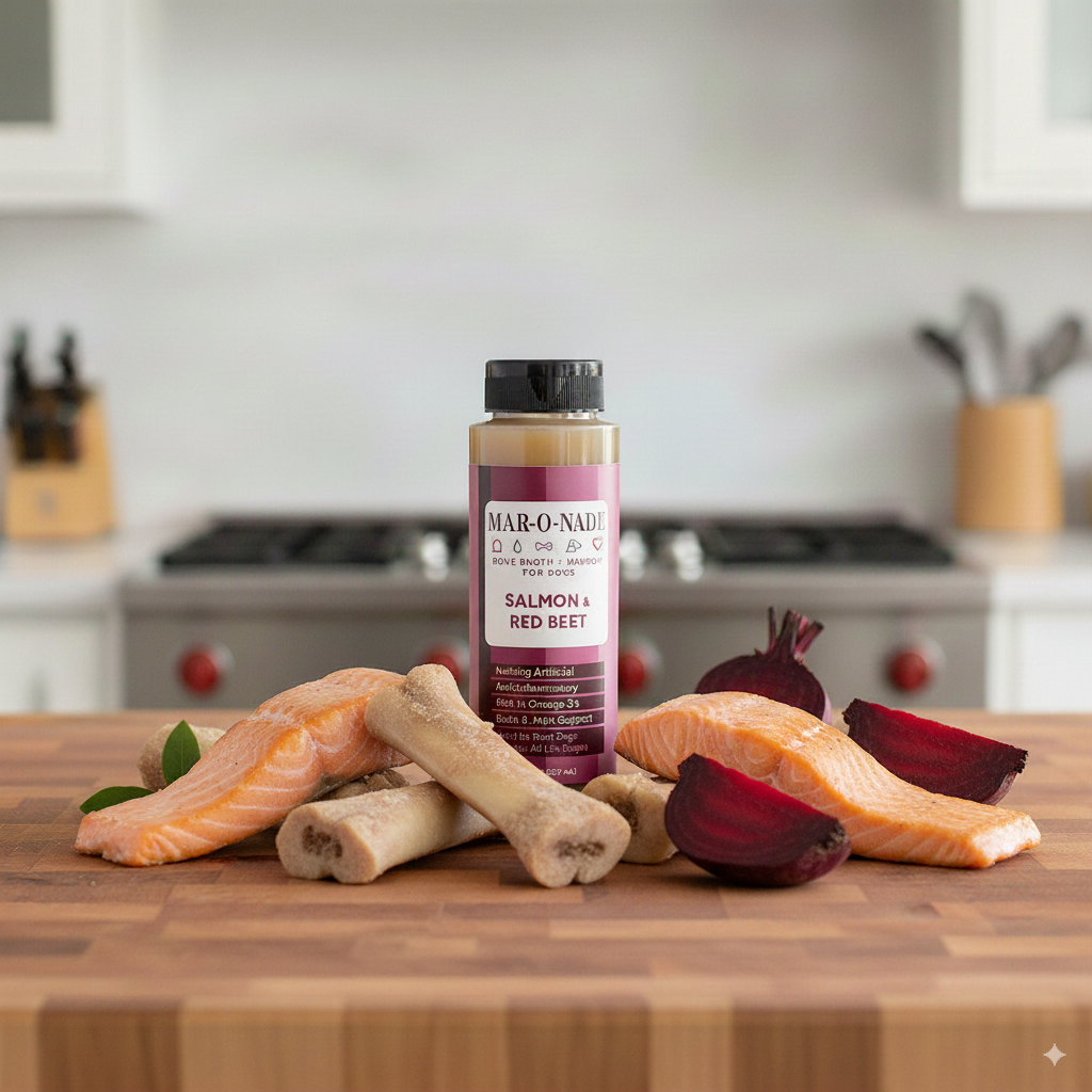 Salmon & Red Beet Bone Broth + Marrow for Dogs